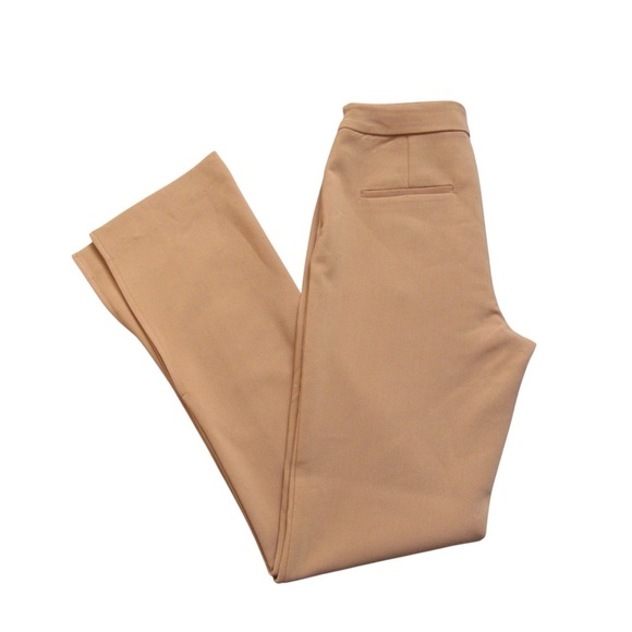 Jason Wu Camel Tan Pants XS Side Slits Boot Cut High Rise Stretch Careerwear - Picture 4 of 11